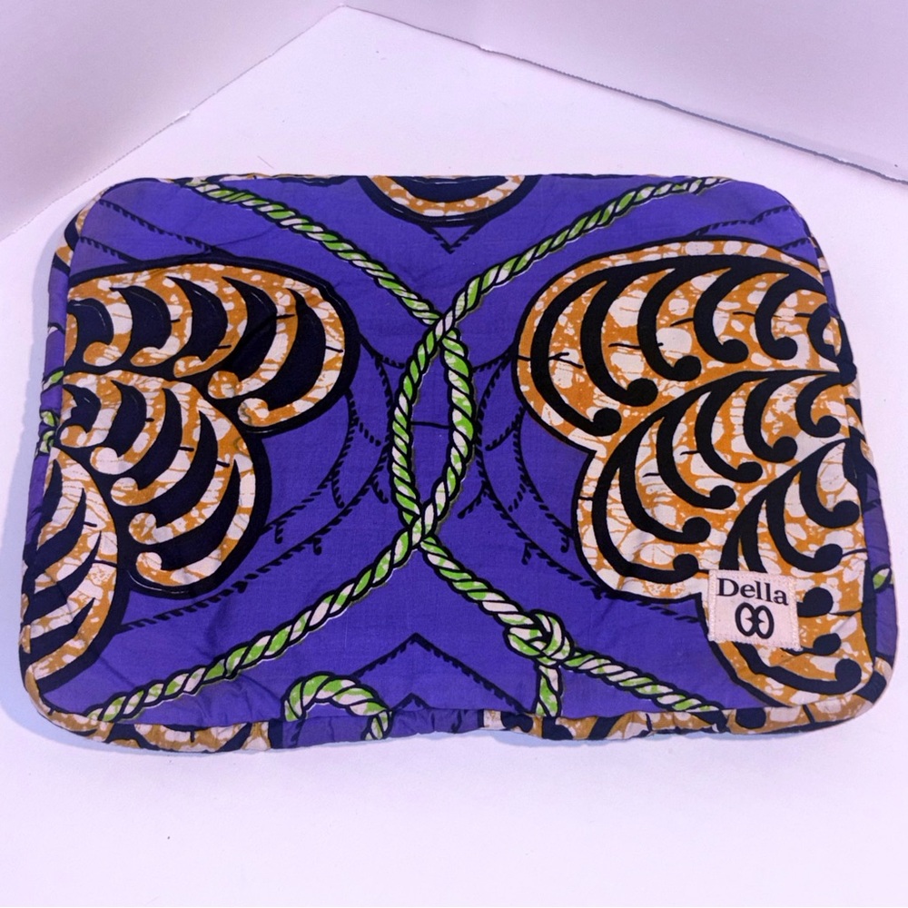 Della Padded Tablet/iPad Case quilted zipper sleeve 100% cotton Ankara fabric